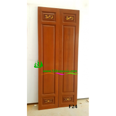 ประตูบานเฟี้ยมไม้สัก รหัส F24